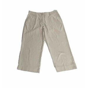 Nike Golf Pants Womens Medium 33 x 21 Tan Dri-fit UV Protective Crop Size 10